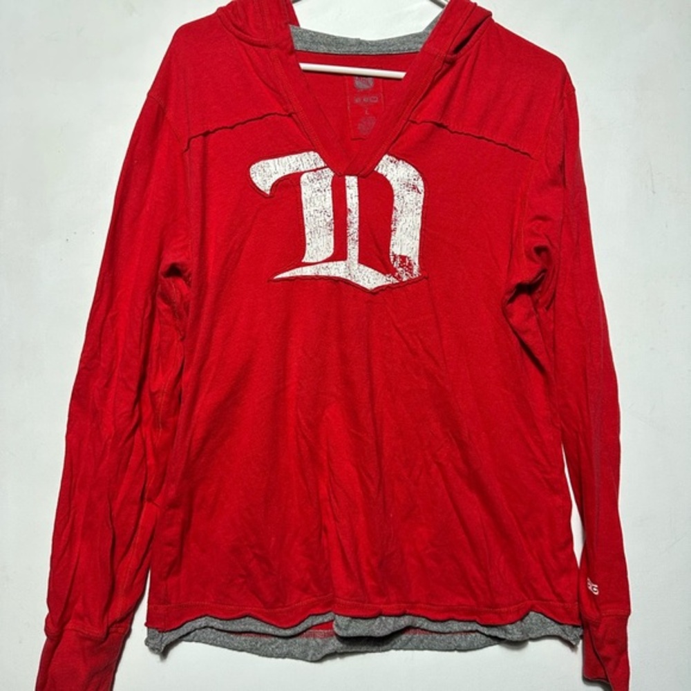Detroit Red Hooded Top with White Logo
